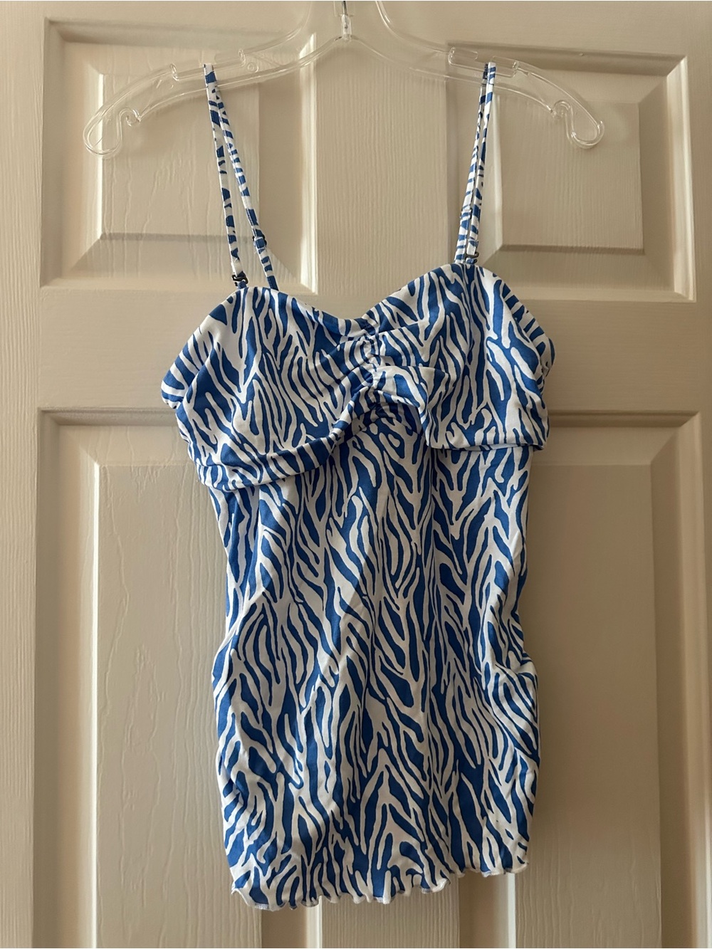 Target x DVF Blue and White Zebra-Print Tank